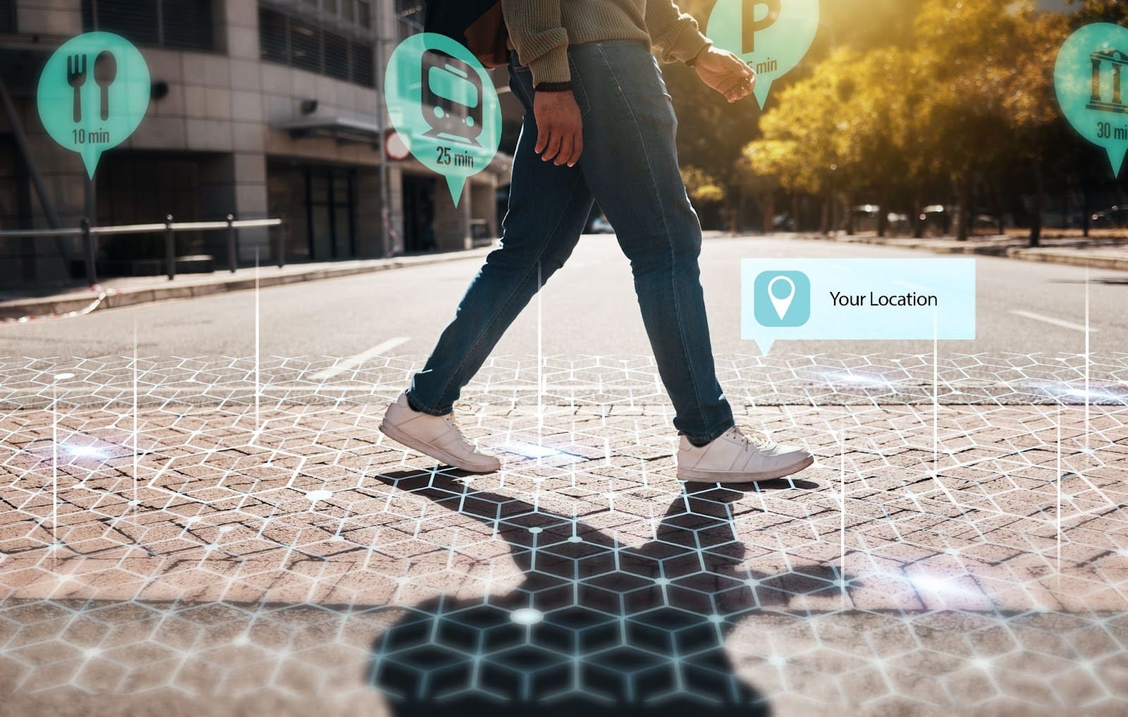 AR travel guide application on a smartphone
