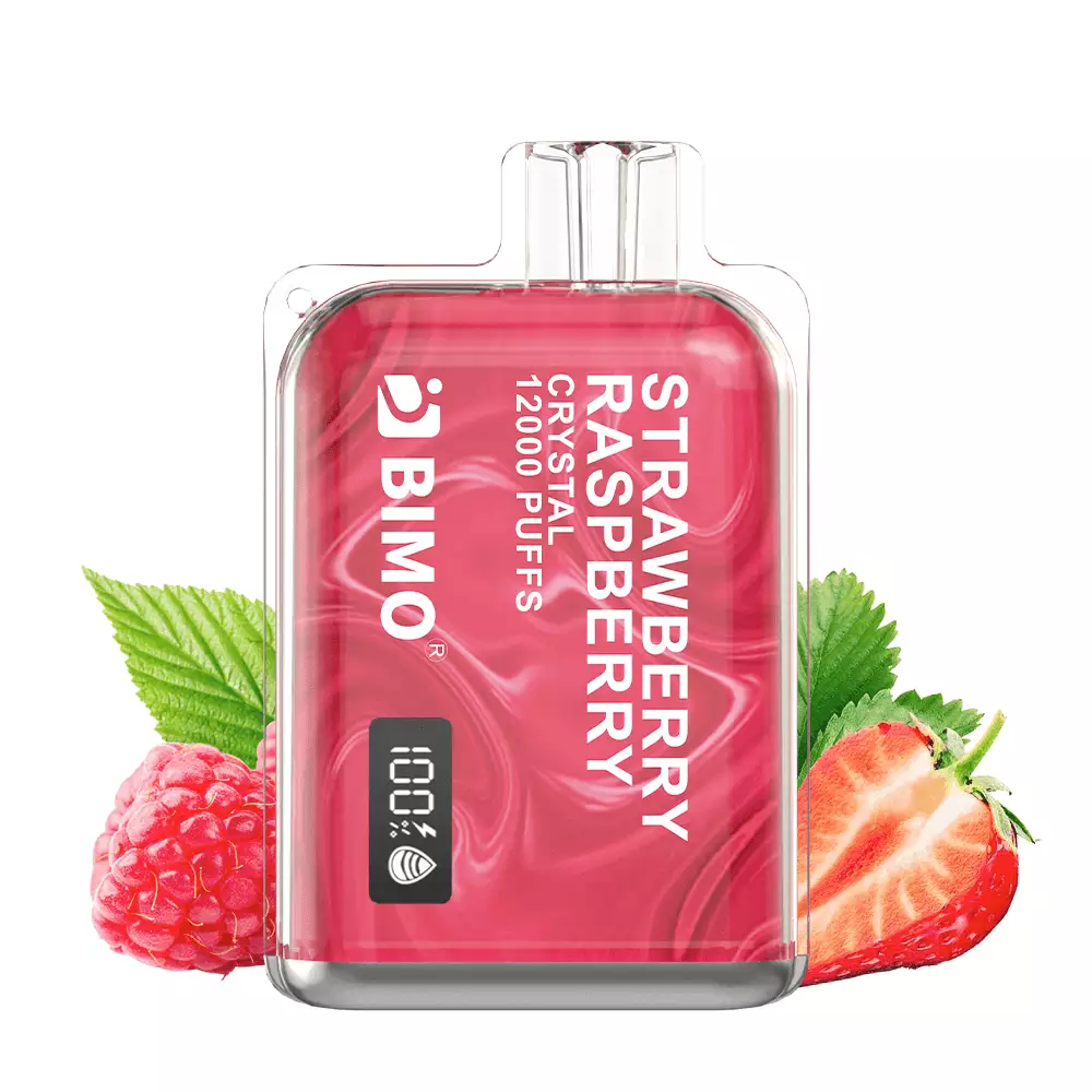 bimovape-crystal-12000-puffs-strawberry-raspberry BIMO CRYSTAL 12000 - Strawberry Raspberry - Image 1